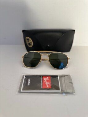Ray-Ban Aviator Gold Metal Frame/Green Lens Sunglasses RB3648 54-21-145 3N